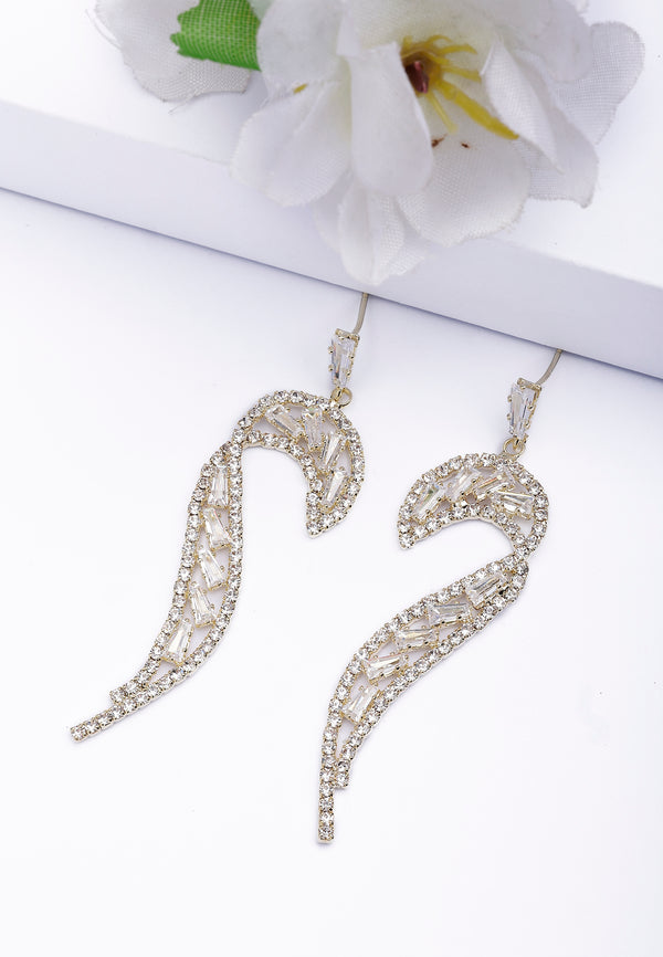 Boucles d'oreilles en courbe scintillante