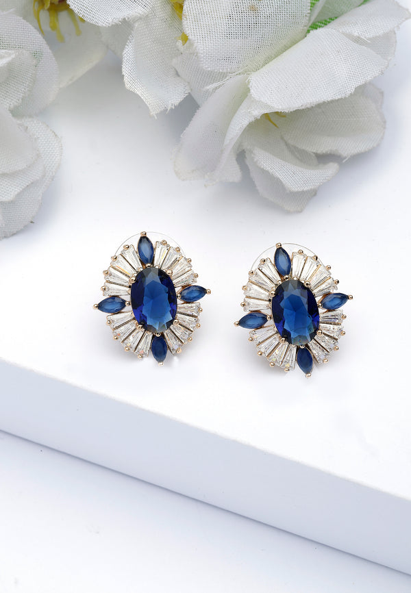 Pendientes de Stud Azul Oscuro Atemporal