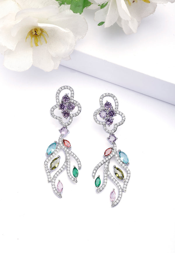 Pendientes colgantes florales modernos multicolores