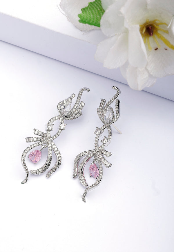 Boucles d'oreilles en forme de poire Infinity Pink