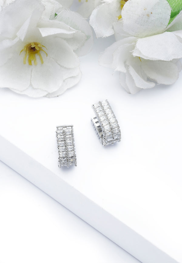 Boucles d'oreilles rectangulaires scintillantes