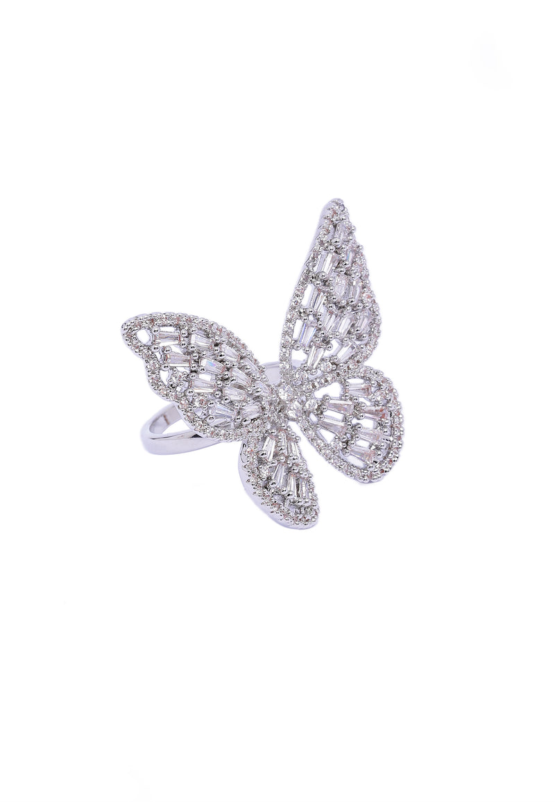 Anello Classy Farfalla Baguette