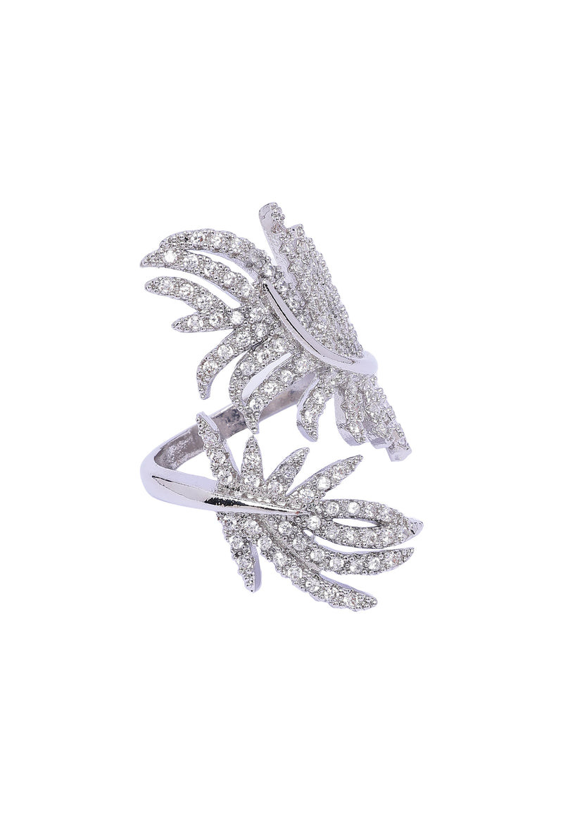 Anello con piume d'argento