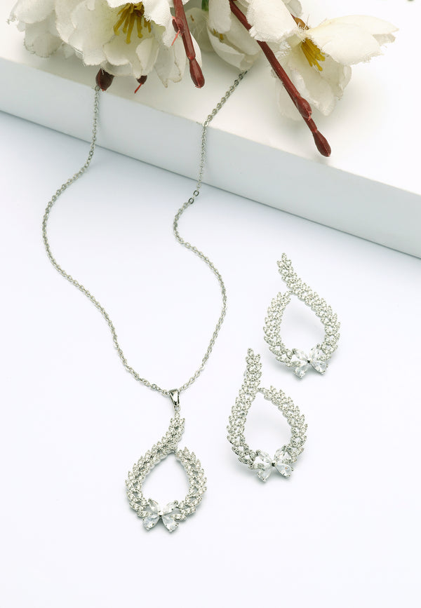 Set di Orecchini e Collana a Forma di Arco Etereo